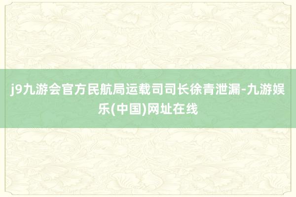 j9九游会官方　　民航局运载司司长徐青泄漏-九游娱乐(中国)网址在线